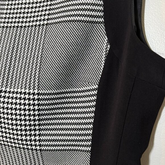 NWT H&M Sleeveless Midi Houndstooth-paneled Sheath Dress, Size 12 - Picture 8 of 15